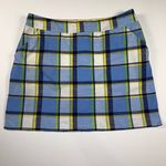 Loudmouth Ladies Blue/Green Plaid Golf Skort Stretch Shorts Size 12 Blue Photo 0