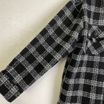 House of Harlow Shacket Womens Medium Black Button Up Tweed White Check Heavy Photo 5