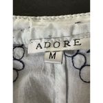 Adore Duster Size M White & Demin Paisley Embroidery Studded Long Vest Size M Photo 4