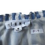 THML  Blue/White Striped Tassel Mini Straight Dress Women's Size Medium 41-9 Photo 3