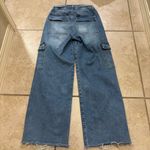 OAT New York Wide Leg High Rise Raw Hem Cargo Jeans Size 4/27 Photo 1