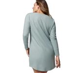 Soma  Cozy Waffle Knit Long Sleeve Sleepshirt Dress in Heather Jade Size Small Photo 1
