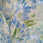 Gloria Vanderbilt  1X Blue Green All Over Floral Swiss Dot Cotton Aloha Top Plus Photo 7