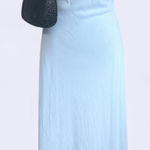Vtg Y2K Giorgio Fiorelli Sz 7/8 Sheer Shimmer Spaghetti Strap Maxi Formal Dress Blue Photo 0