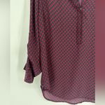 Daniel Rainn  Size Medium Womens Blouse Shirt Top Sheer Geometric Print Red Blue‎ Photo 2