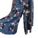 Audrey 3+1  Sleeveless Wide Leg Cropped Jumpsuit Tie Front Floral Blue Size Small Photo 3
