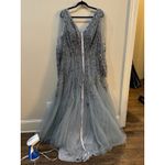 Mac Duggal NWT  20295‎ Embellished Long Sleeve A Line Gown Platinum Size 16 Photo 4