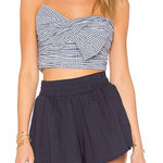 Lovers + Friends  Blue and White Checkered Crop Top Photo 0
