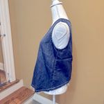 Cloth & Stone Womens Denim Tank Top Medium Structured Button-Back Chambray Blue Photo 2