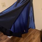 La Femme Thumbnail Filmstrip of GiGi Navy One Shoulder Prom Dress with Flower by  Photo 5