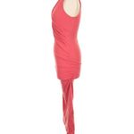 Michael Stars  Orange Pink Asymmetrical Ruched Midi Dress Photo 2
