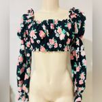 H&M  Blouse Top Cropped Bloggers Floral Print New with tags size XS Photo 9