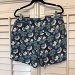 Loft  Outlet Blue‎ Floral Pleated Soft Shorts Size 8 Photo 1