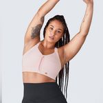 SheFit NWT  Flex Sports Bra Medium Impact Blush Rose Gold Size 6 Luxe Photo 4
