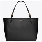 Tory Burch Black Saffiano Leather Tote Purse Photo 0