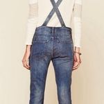 Free People  Distressed Denim Skinny Overalls Photo 2