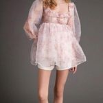 J.ING Jing Pink Floral Organza Dreamy Tunic Blouse Top Size Small NWT Photo 4