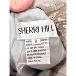 Sherri Hill NWT  Halter Ruffle Tulle Cocktail Gown with Leaf Lace Bodice Silver 8 Photo 5