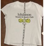 Lululemon XS Organic Cotton Baby Tee Tennis & Sports Club White NWT Preppy 1998 Photo 6