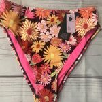 Wild Fable Ribbed High Waist High Leg Cheeky Bikini Bottom Floral Women XS NWT Photo 1
