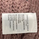 American Eagle  Crochet Cutout Chunky Knit Mauve Slouchy Oversized Sweater Top Photo 7