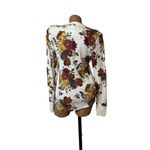Floral Waffle Knit Henley Top M Soft Cozy Fall Colors Long Sleeve Tee White Size M Photo 1