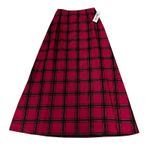 New with tags Vintage 80s Jeffrey & Dara Evening Black and Red Plaid Midi Skirt Size 6 Photo 0