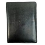 Genuine Leather Passport Holder Black Bifold Wallet Card ID Travel Wallet Photo 0