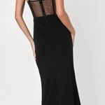 Lulus Mesh Corset Black Formal Dress M Size M Photo 2