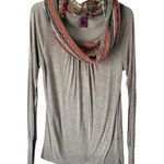 Missoni  Denim Designer Knit Metallic Stripe Cowl Neck Gray Top size small Photo 0