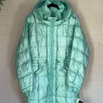 Free People coat Patricia poncho hoodie snap jacket sides NWT small green mist Photo 1