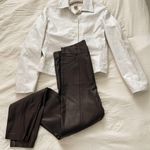 ZARA NEW  Brown Faux Leather Pants LARGE Photo 10