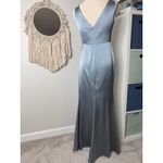 Revelry Dusty Blue Blair Satin Long Formal Maxi Dress Bridesmaids Gown 8 Photo 1