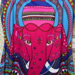 Mara Hoffman Colorful Elephant Print Dress NWT Ganesha dress mini pink blue Photo 6