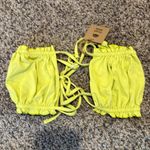 Free People x Toast Signature Ruffle Bandeau Bikini Top Daiquiri XL NWT Green Photo 1