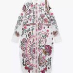 ZARA  Peacock Embroidered Button Up Shirt Dress Tunic Photo 10