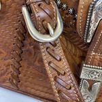 American West  Tooled Leather Shoulder Bag Purse A27‎ Photo 5