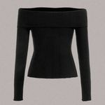 SheIn Off the Shoulder Rib Sweater Top Photo 1