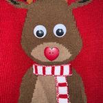 Born Famous Red Reindeer Christmas Holiday Sweater Cropped Cabin Crewneck XXL Photo 1