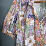 Love + Harmony Lavender Multicolor Pink Short Puffed Sleeves Floral Maxi Dress L Photo 4