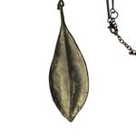 ZAD Bronze Leaf Pendant Necklace With Chain Lobster Clasp Retro u Photo 4