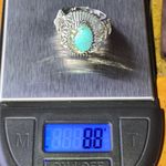 Natural Blue Moon Turquoise Sterling Silver Ring Size 7 Photo 8