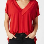 Eloquii  Top Tunic Knit V-Neck Red Cap Sleeve 14/16 Casual Work Holiday Party Photo 0