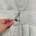 Something Navy  Pastel Green Long Sleeve V Neck Button Front Blouse M Photo 5