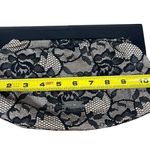 Nine West  Black Floral Lace Clutch With Wood Handles Photo 4