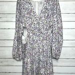 AFRM Revolve Sean Floral Long Sleeve Cutout Mini Dress Plus Size 2XL White Photo 2