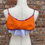 EcoPeace colorful, patterned and ruffled bikini top / S / Excellent condition Pink Photo 7