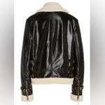 Jonathan Simkhai Black‎ Vegan Leather Sherpa Aviator Jacket XS Black Photo 1