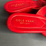 Cole Haan  Sandals Thong Leather Flat Bow Quilted Footed Tali Signature, 8.5 Red Photo 6