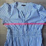 Quince 100% Organic Cotton Poplin Tiered Maxi Dress Large Blue Photo 12